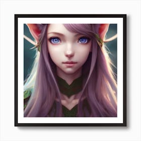 Elf Girl Hyper-Realistic Anime Portraits 1 Art Print