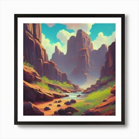 Landscape of valley rocks 5 Art Print
