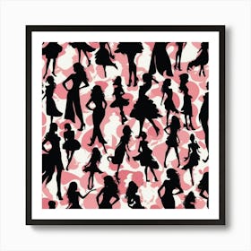 Silhouettes Of Women Art Print