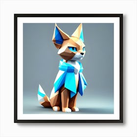 Floppa in Blue Coat Art Print