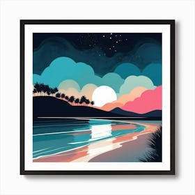 Sunset At The Beach 2 Art Print