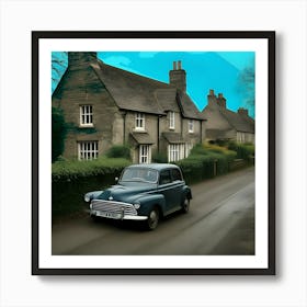 Old Car On A Country Road Art Print