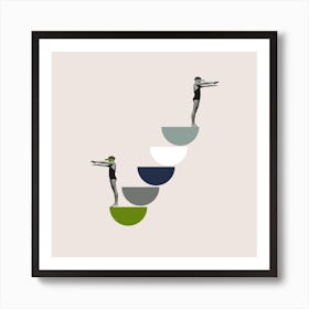 The Swimmer 2 Square Art Print