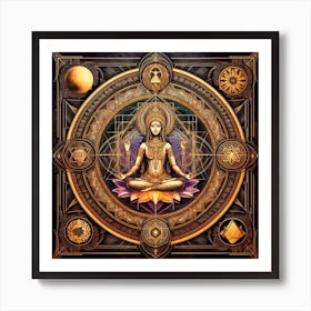 Hecate Sri Yantra With Intention Of Enlightenment, Spiritual Power, Wealth, Harmony, Peace 4 Art Print