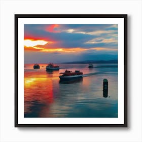 Sunset On The Water 22 Art Print