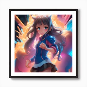 Anime Girl In Space Art Print