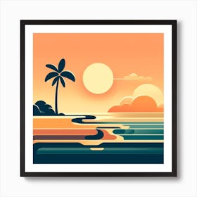 Sunset On The Beach 2 Art Print