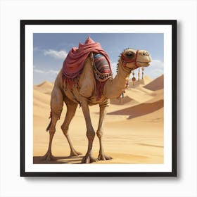 Camel In The Desert Art Print