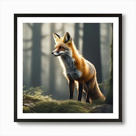 Fox In The Forest 55 Art Print