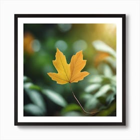 Autumn Leaf Isolated On White 1 Art Print