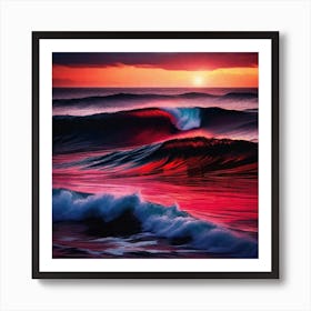 Sunset Over The Ocean 68 Art Print