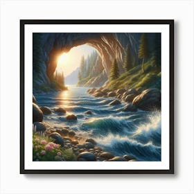 Secret Escape: Discover the Enchanting World of a Mountain Stream Art Print