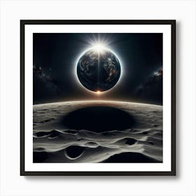 Earth And Moon Art Print