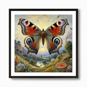 Peacock Butterfly Art Print