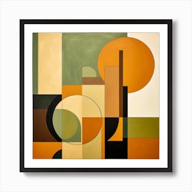 Abstract Shapes Warm Neutral Colors 4 Art Print