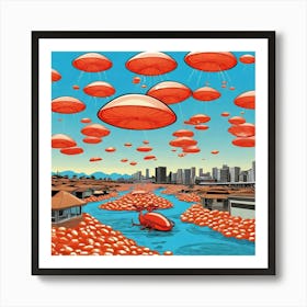 Aliens In The Sky 4 Art Print