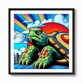 Turtle Smoking A Cigarette Art Print