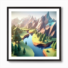 Low Poly Landscape 7 Art Print