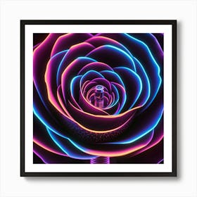 Neon Rose Art Print