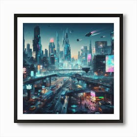 Dystopian Cityscape Art Print