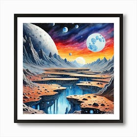 Space Landscape Art Print