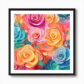 Colorful Roses 6 Art Print