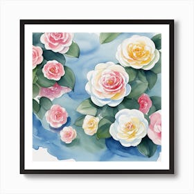 Watercolor Roses Art Print