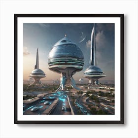 Futuristic City 342 Art Print