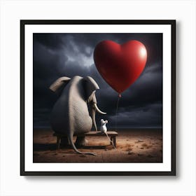 Elephant And Mouse Art Print