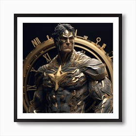 Armadiler Superhero 3d Made From Clock Parts Syper Detailed Art Print