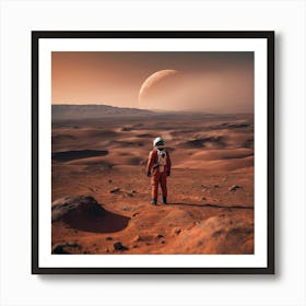 Astronaut On Mars 4 Art Print