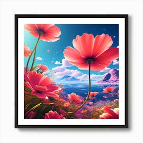 Pink Flowers Art Print