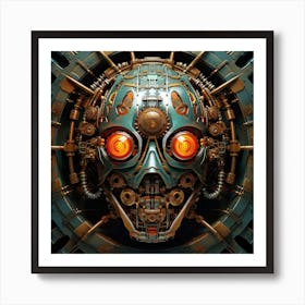 Rusty Steampunk Skull Art Print