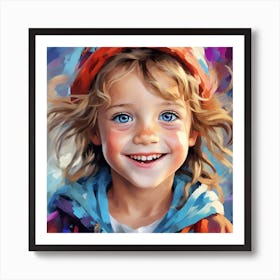 Little Girl With Blue Eyes Art Print