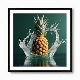 Pineapple Splashing Water Art Print