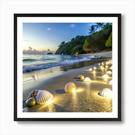 Seashells On The Beach Art Print