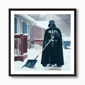 Darth Vader Shovels Snow Star Wars Art Print Art Print