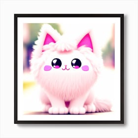 Cute Cat Wallpaper Art Print