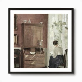 Woman Reading By A Window 1 Art Print