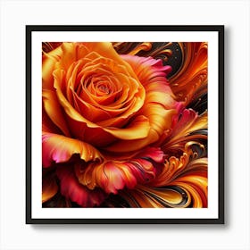 Abstract Rose Art Print