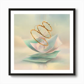 Gold Rings In The Sky Art Print