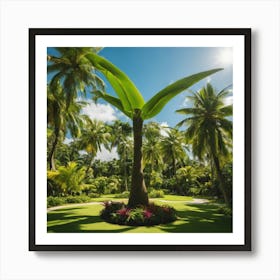 Palm Tree In The Garden Art Print