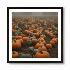 Pumpkins In The Field 2 Art Print