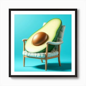 Avocado On A Chair Art Print