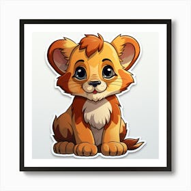 Lion Cub Sticker Art Print