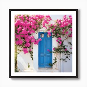 Greece Blue Door Art Print