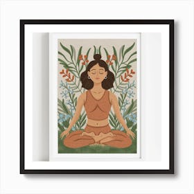 an inspiring portrait of a yoga instructor in a serene pose, surrounded by elements of nature and tranquility. This wellness-inspired art print is perfect for yoga enthusiasts and those seeking a sense of balance and mindfulness in their home decor. Art Print