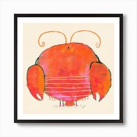 Happy Red Lobster Art Print