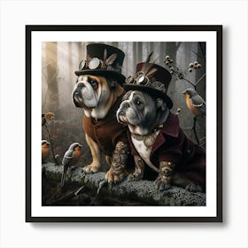 Steampunk Bulldogs Art Print