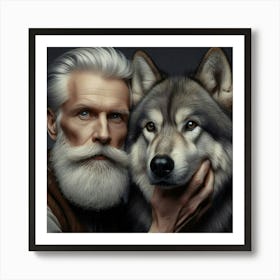 Wolf and man 1 Art Print